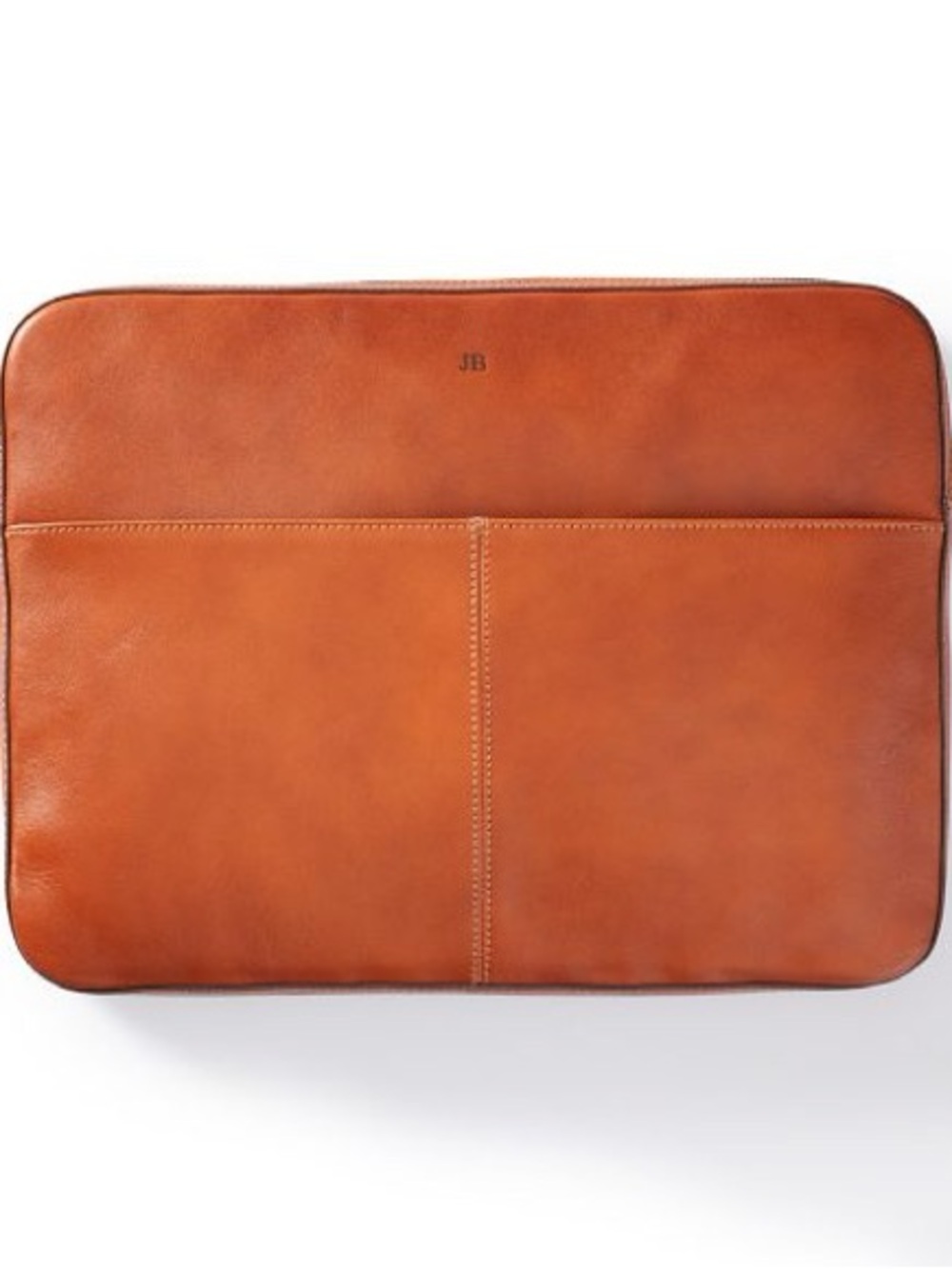 Mark & Graham Graham Leather Laptop Zipper Case Sleeve Camel Tan 14"